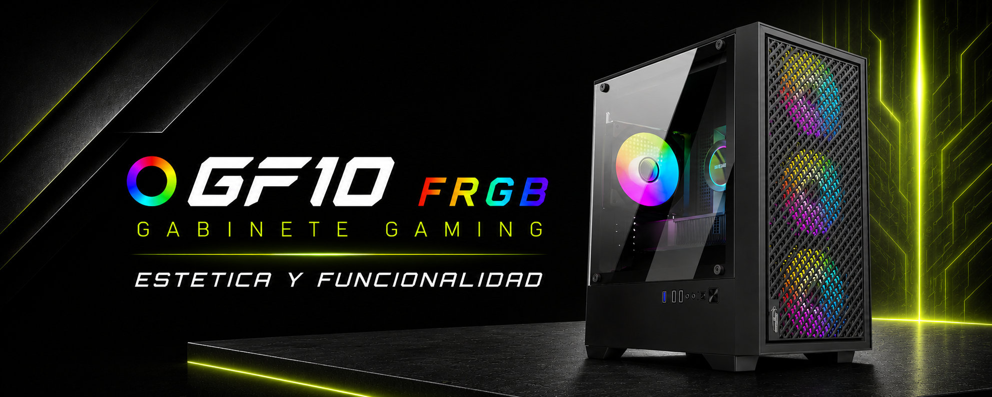 LNZ GF10 · 4 Fanes 120mm FRGB y Vidrio Lateral Templado