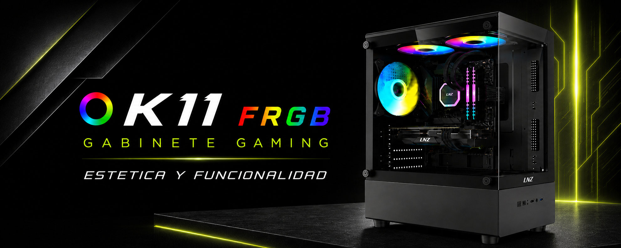 LNZ K11 · 3 Fanes 120mm RGB y Vidrio Templado