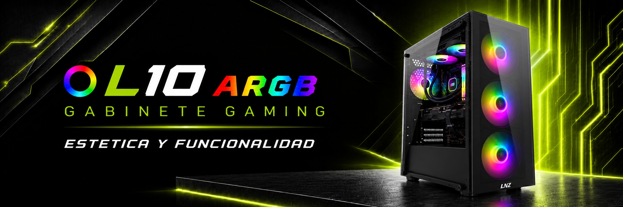 LNZ L10 · Gabinete Gaming ARGB, Estética y Funcionalidad