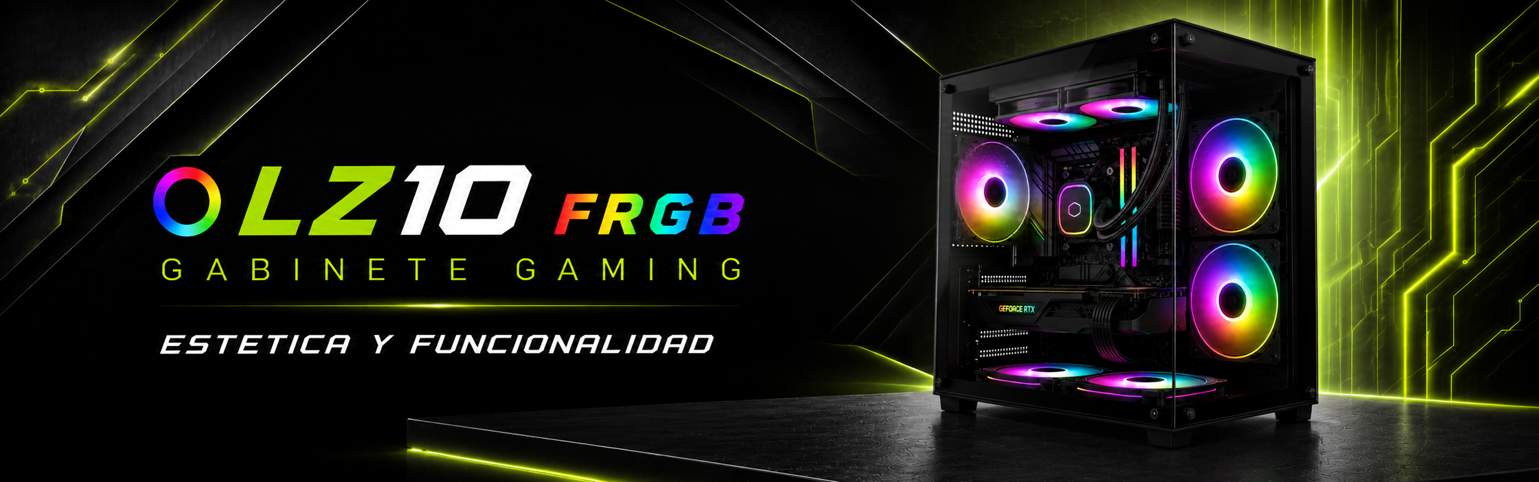 LNZ LZ10 · Gabinete Gaming FRGB, Estética y Funcionalidad
