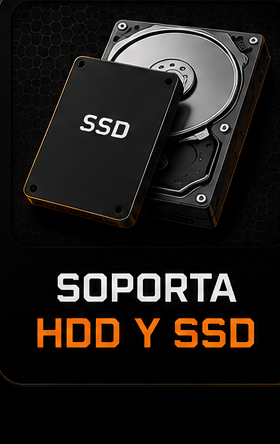 Soporta HDD y SSD